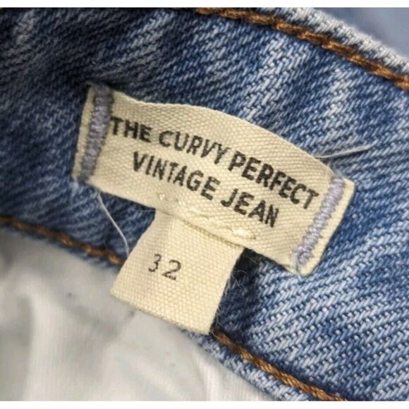 Madewell Jeans Womens 32 The Curvy Perfect Vintage Distressed Light Wash - Picture 4 of 5